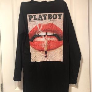 Playboy X Missguided long sleeve t shirt dress